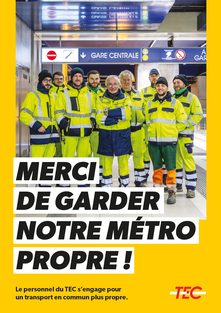 Le TEC Charleroi met l’accent sur la propreté dans ses stations de métro !