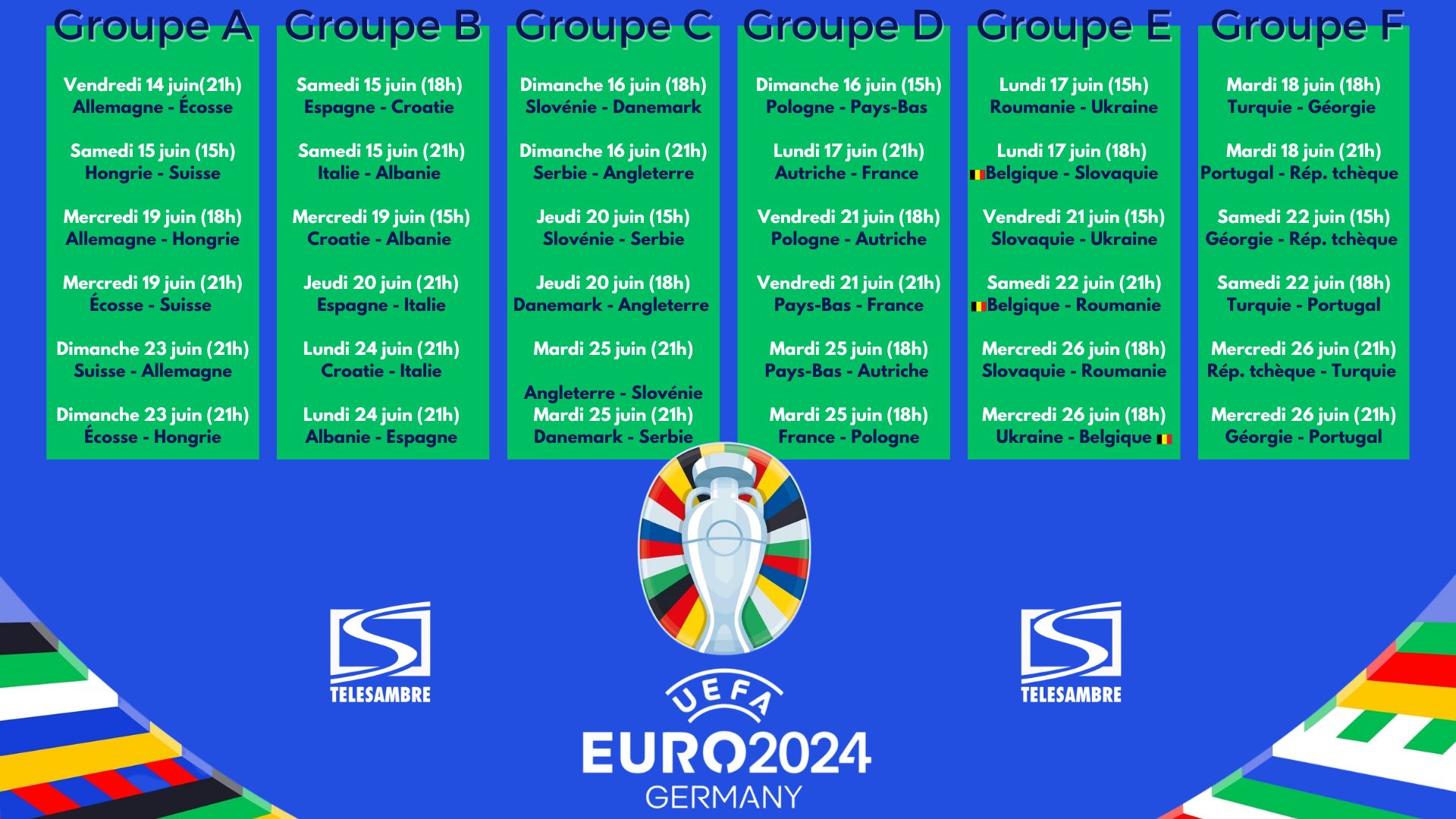 Le calendrier de l'Euro 2024 a portée de main