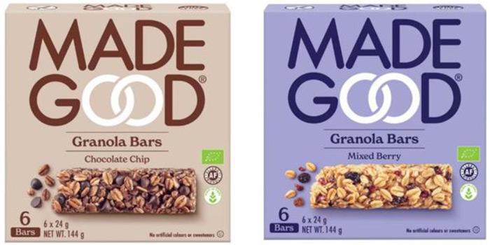 Rappel de barres de granola en raison d'une présence possible de métal