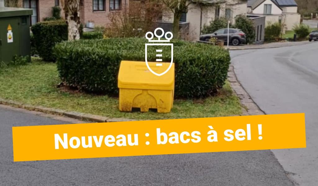 La commune d'Aiseau-Presles a installé des bacs à sel de déneigement dans certaines rues