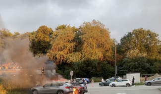 Jumet : Incendie de 6 véhicules dans le zoning